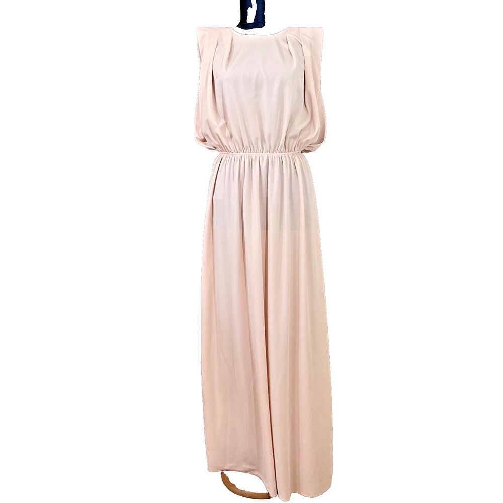 H&M Dress Formal Maxi Women's Size 8 Blush Open back Goddess high elastic waist